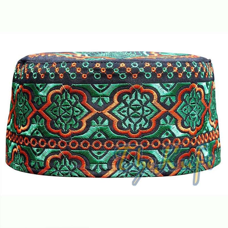 Tall Colorful Embroidered Kufi Hat